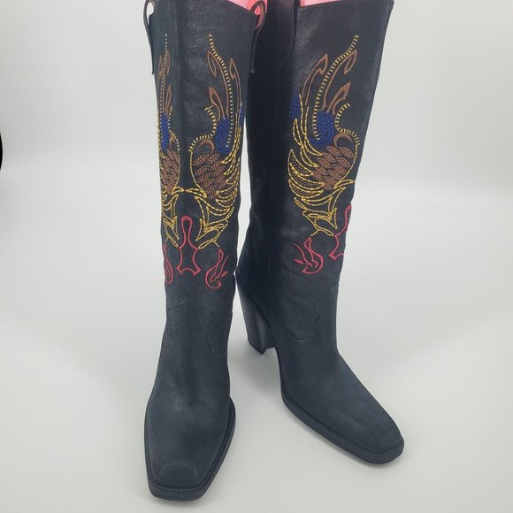 Gianni Bini Shoes - Gianni Bini Neal Black Western Embroidered Boots